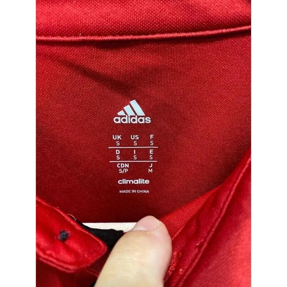 Cutter Ridge Soccer Adidas Polo Shirt Adult Small Red Short Sleeve Pullover Mens